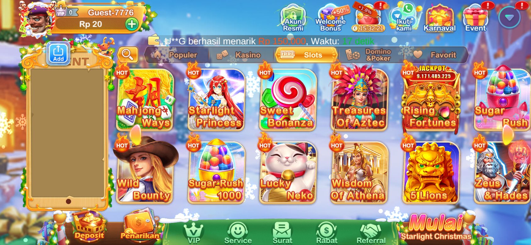 Permainan slot online populer seperti Sweet Bonanza dan Sugar Rush di Qiuqiu.